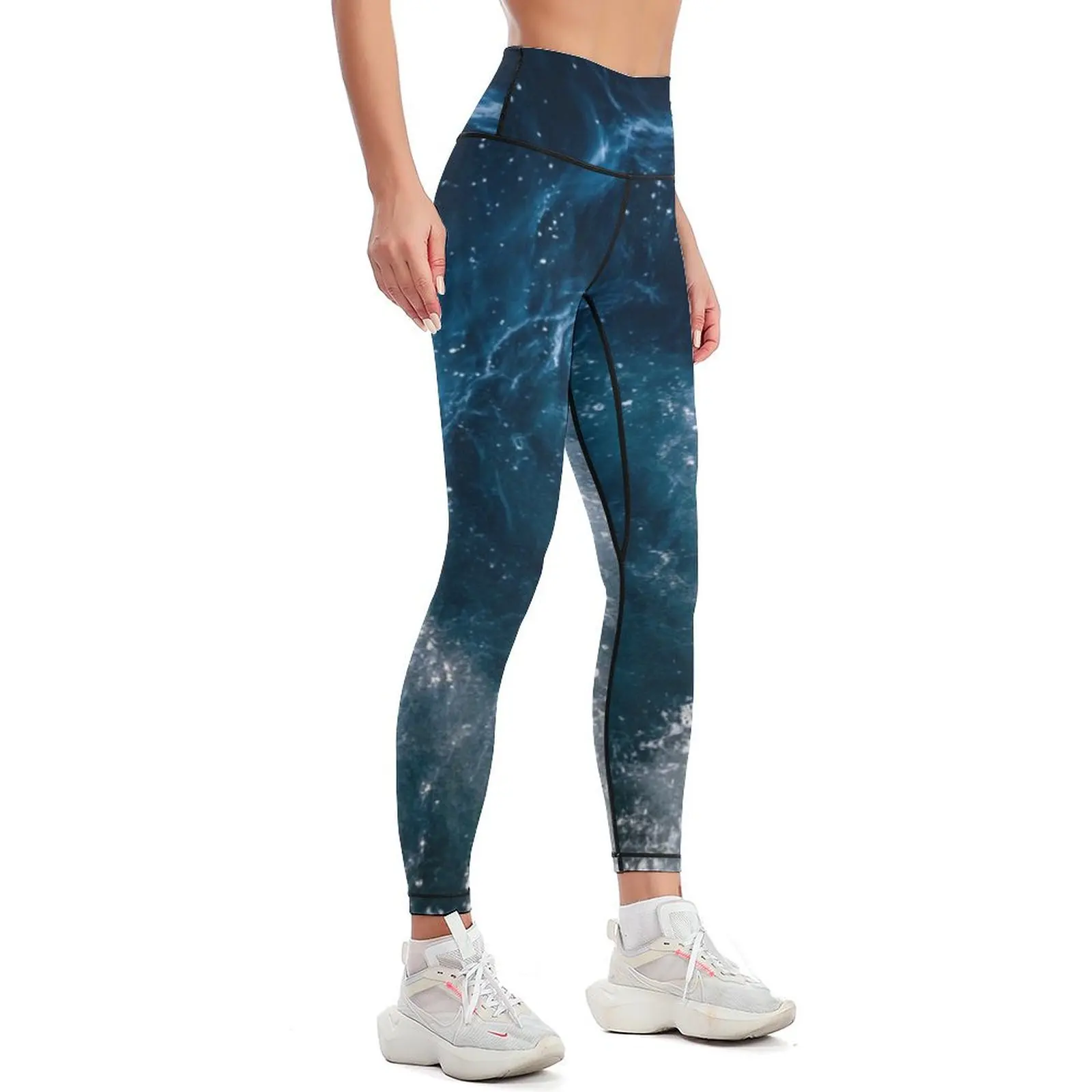 Dark Blue Ocean Leggings Leginsy push up harem pants Sports pants woman Womens Leggings