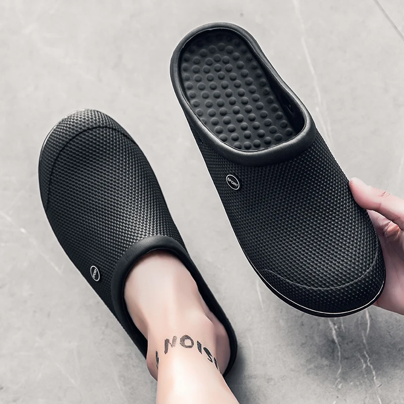 

New Men's f-Foot Non-Slip Waterproof Sandals Summer Beach Slippers Casual Plain Color EVA Injection Moulding Flat Heel