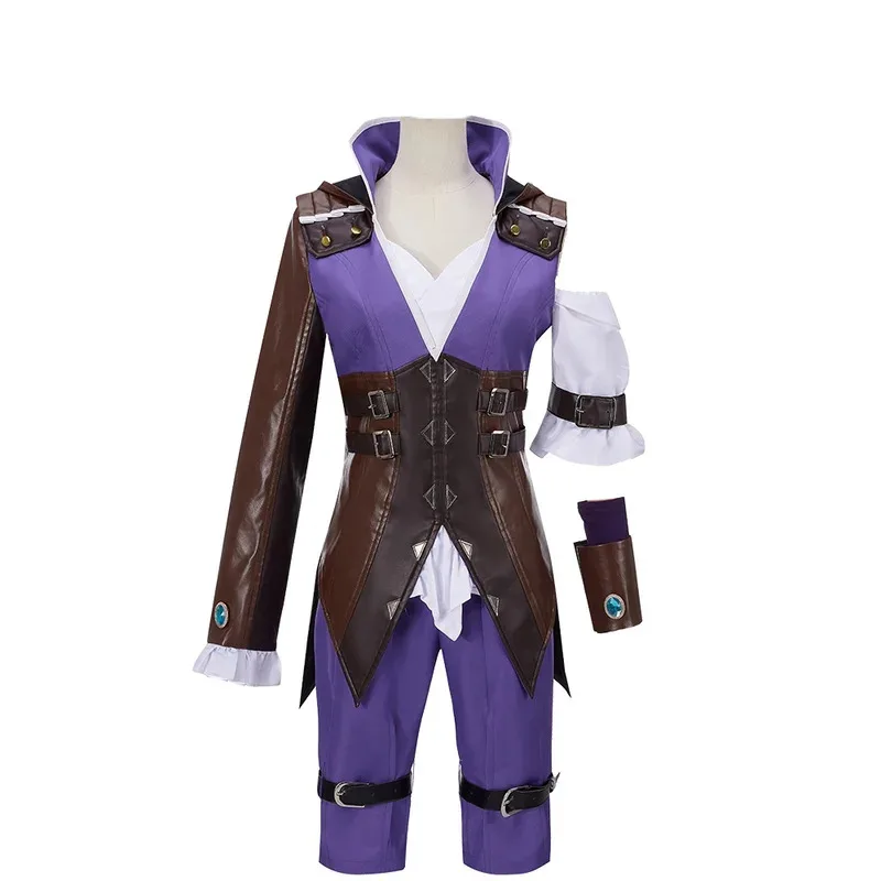 

lili 123Game Caitlyn Cosplay Costume for Adult Women Men Purple Vest Shorts Blouse Accessories Halloween Carnival Demon Suit ﻿