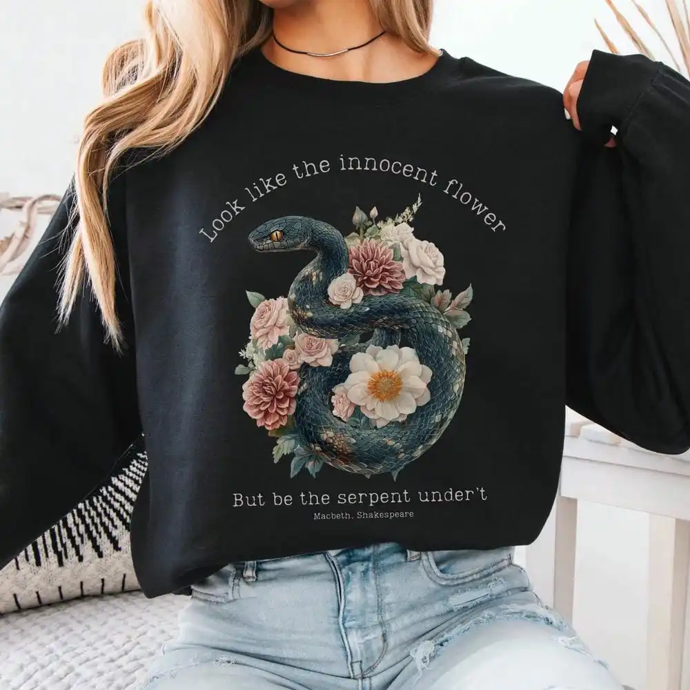 เสื้อสเวตเตอร์พิมพ์ลาย Vintage The Course of True Love Never Did Run Smooth แขนยาว ผ้าฟลีซเนื้อนุ่ม คอกลม สไตล์ Y2K เสื้อสตรีทแวร์