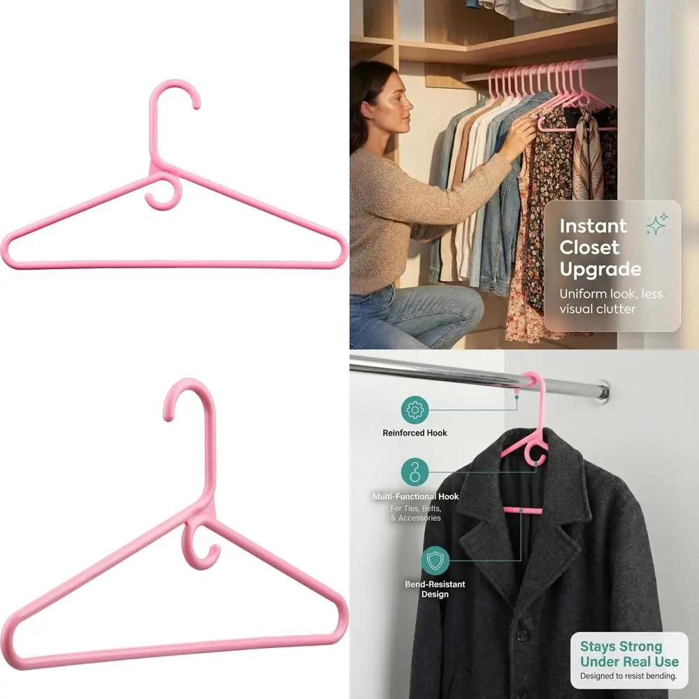 

Прочные пластиковые вешалки с крючками для шарфов, ремней и тяжелой одежды — упаковка из 50 штук