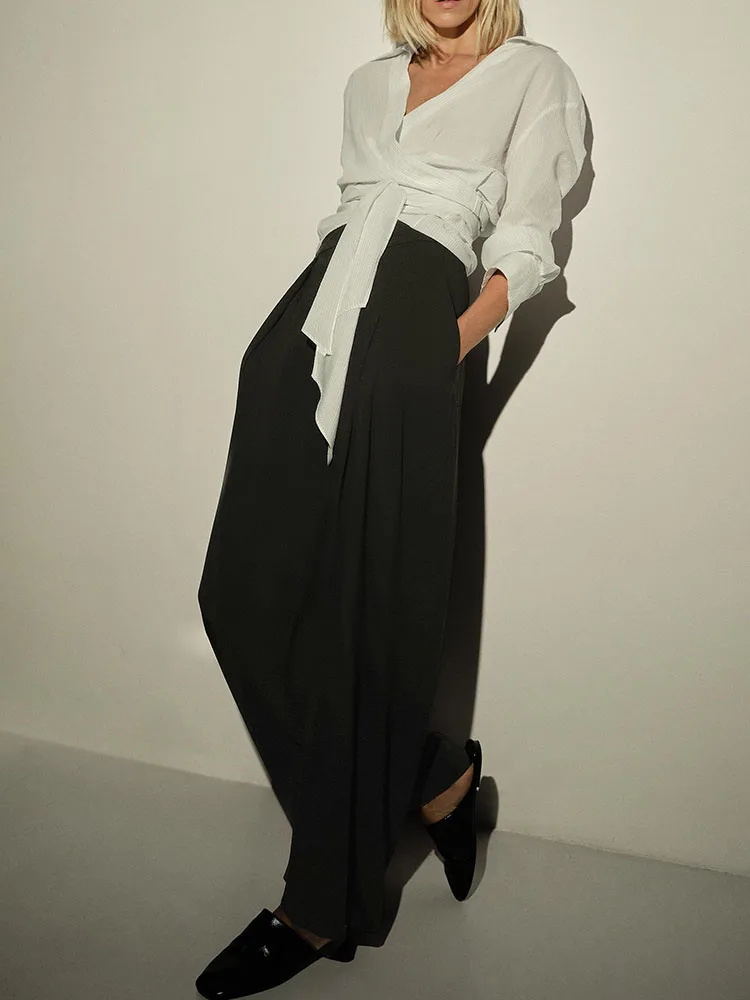 

Fall 2025 New Women's Faionable V-ne Long Sve Striped Double-breasted Top Casual Loose Fit Comfortable Breathable