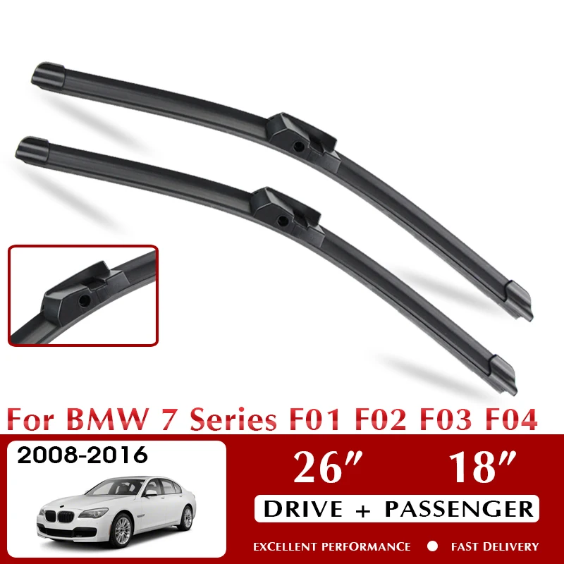 

Car Wiper Blade For BMW 7 Series F01 F02 F03 F04 October 2008 - Nov. 2016 Windshield Windscreen Window 26"+18" LHD RHD