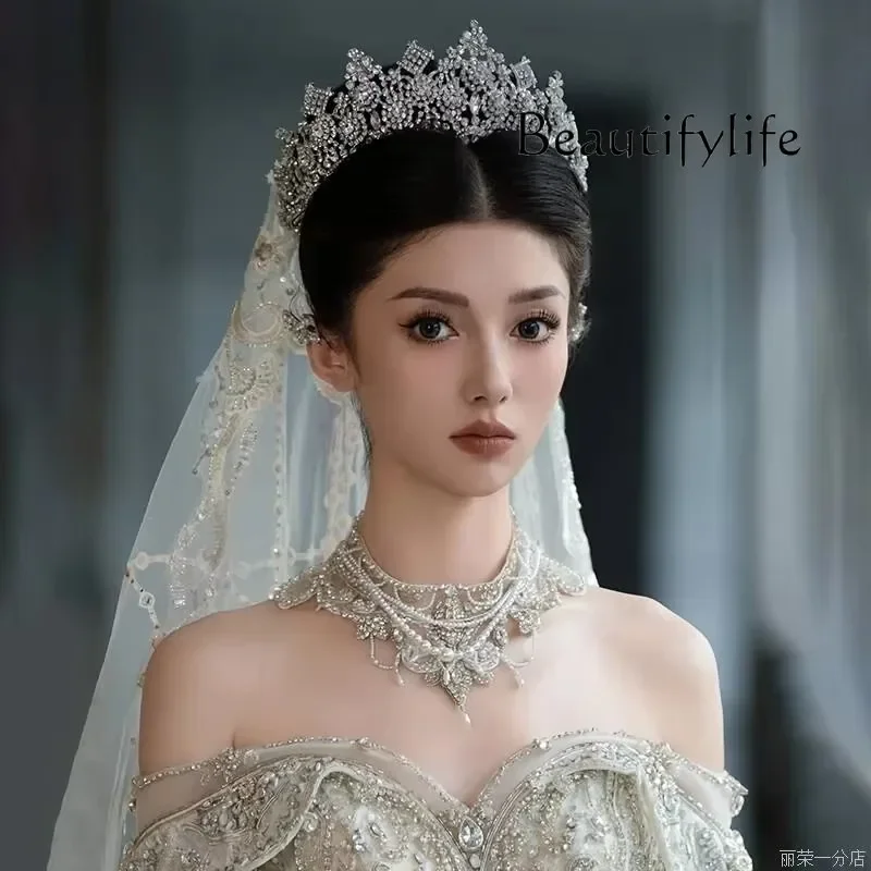 Female Crown Wedding Gown Dress Style Ornament  High-End Wedding Ceremony Same Luxury Elegant