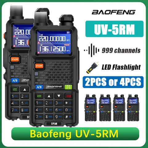 2/4PCS Baofeng UV-5RM 10W 워키 토키 무선 복사 주파수 장거리 유형-C 충전 장거리 FM 손전등 양방향 라디오