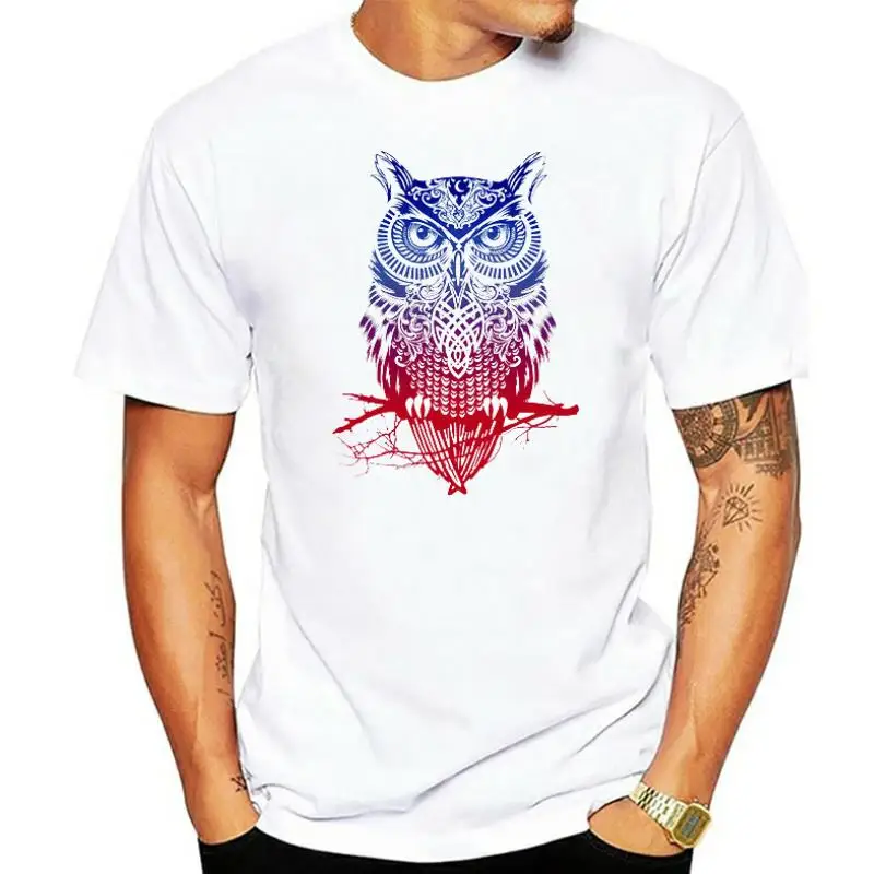 Men's T shirt Top Quality 100% cotton owl printing casual loose o neck men tshirt short sleeve t shirt male tee shirts