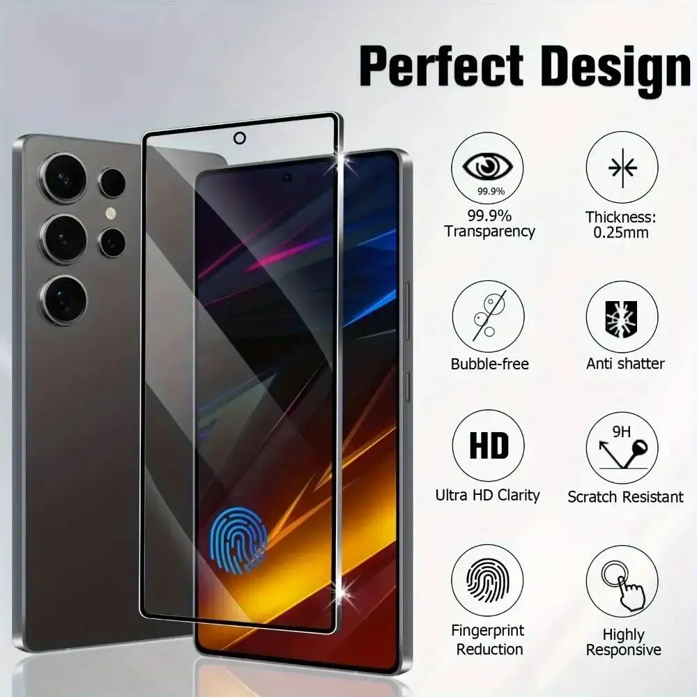 

HD Tempered Glass Film For Samsung Galaxy Ultra S21 S22 Plus S25 Edge S24 S23 FE Drop-Proof Screen Protector
