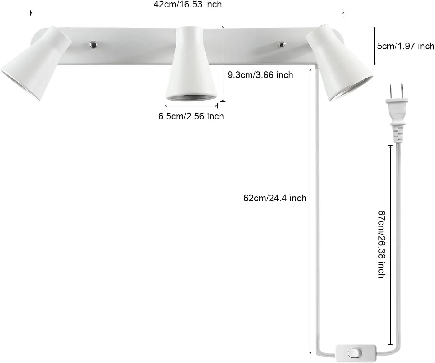 White Modern Ceiling Spotlight, Flexibly Rotatable Complete Light Kits for Kitchen Cabinet Living Room（Bulbs Not Included）