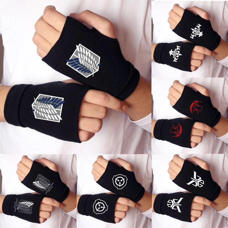 Guantes de Cosplay de Anime Attack on Titan Ninjas para mujeres, hombres y niños, Cosplay Ninja, muñeca sin dedos, ciclismo, deportes, juguetes,