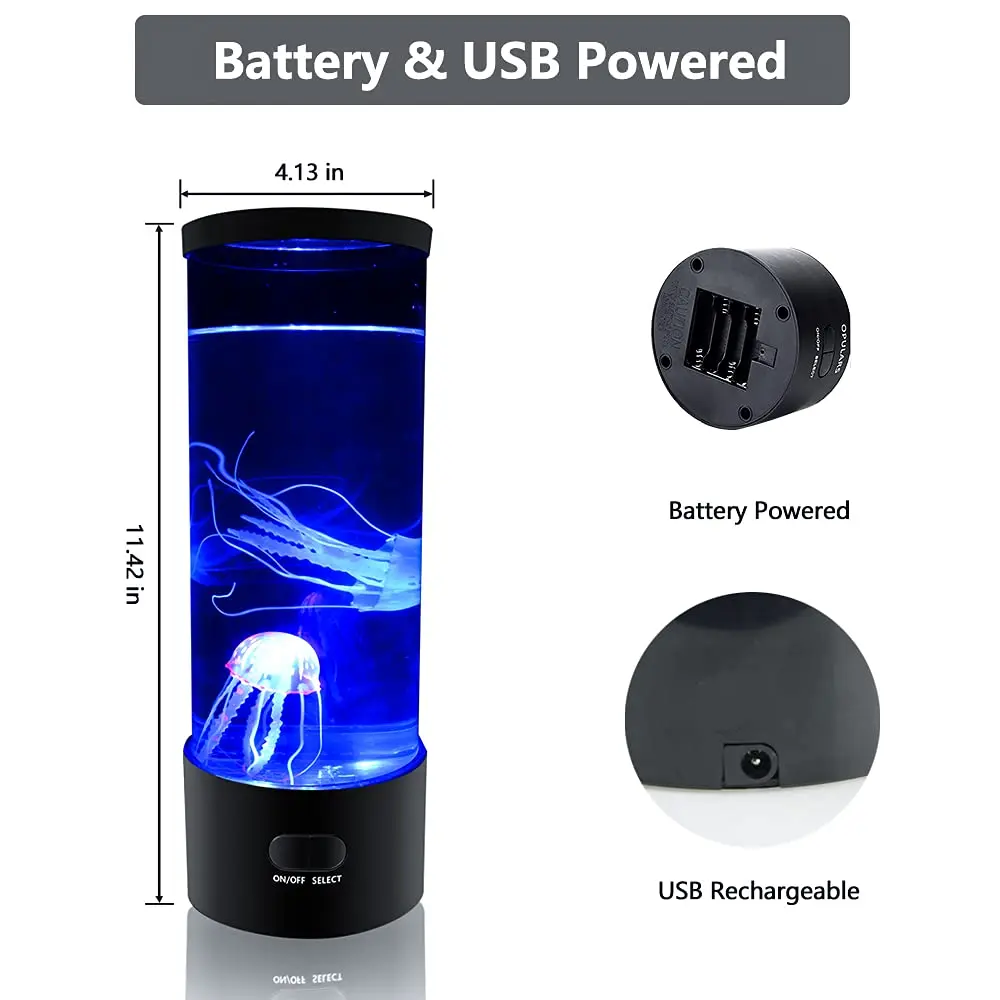 Led Electric Jellyfish Light Battery USB Powered Night Lights Room Decoration For Kids Christmas Holiday Birthday Party Gifts