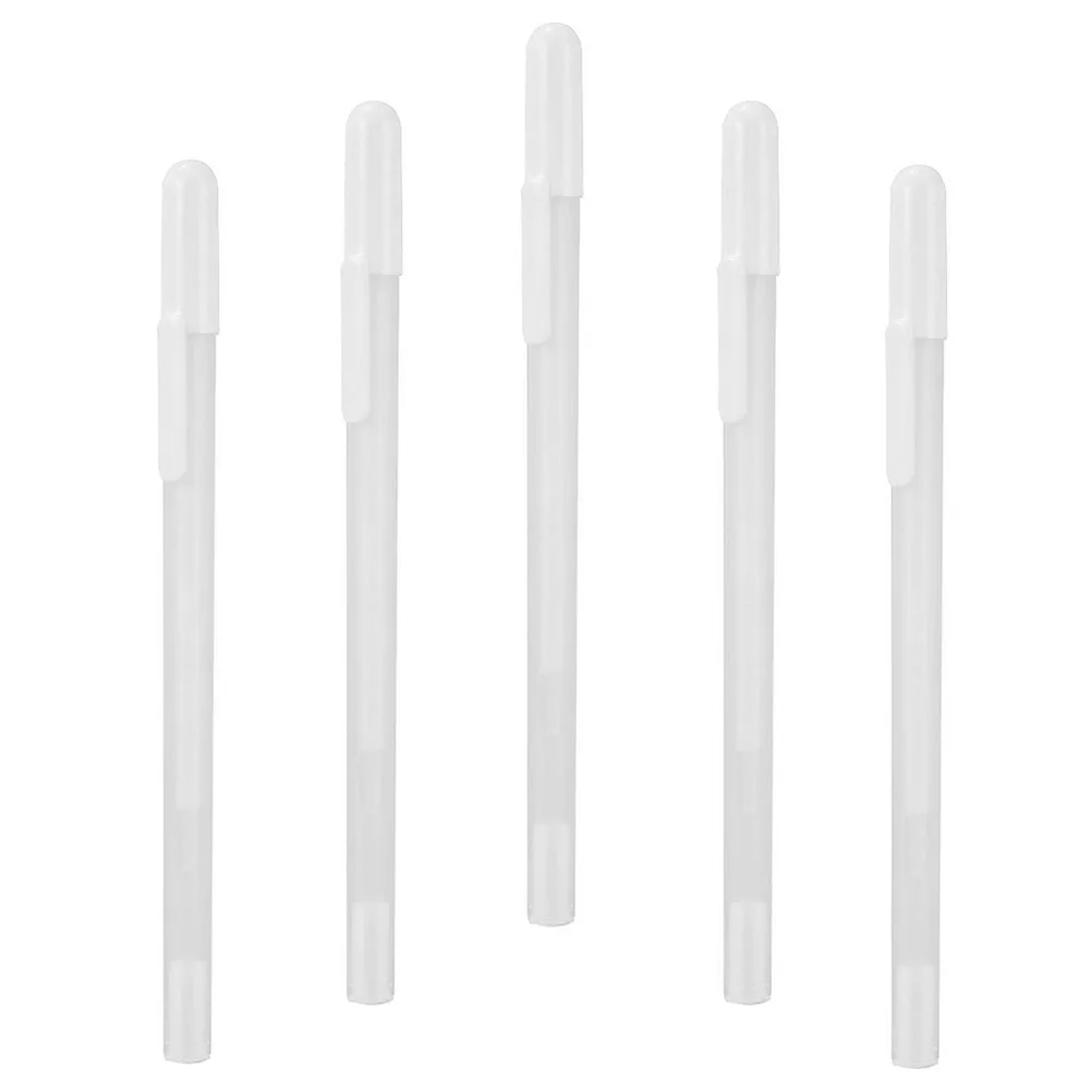 

5Pcs Highlighter Gel Ink Pens White Fine Tip 08mm Waterproof Fast Drying White Gel Pens for Dark Paper Art Drawing Illustration
