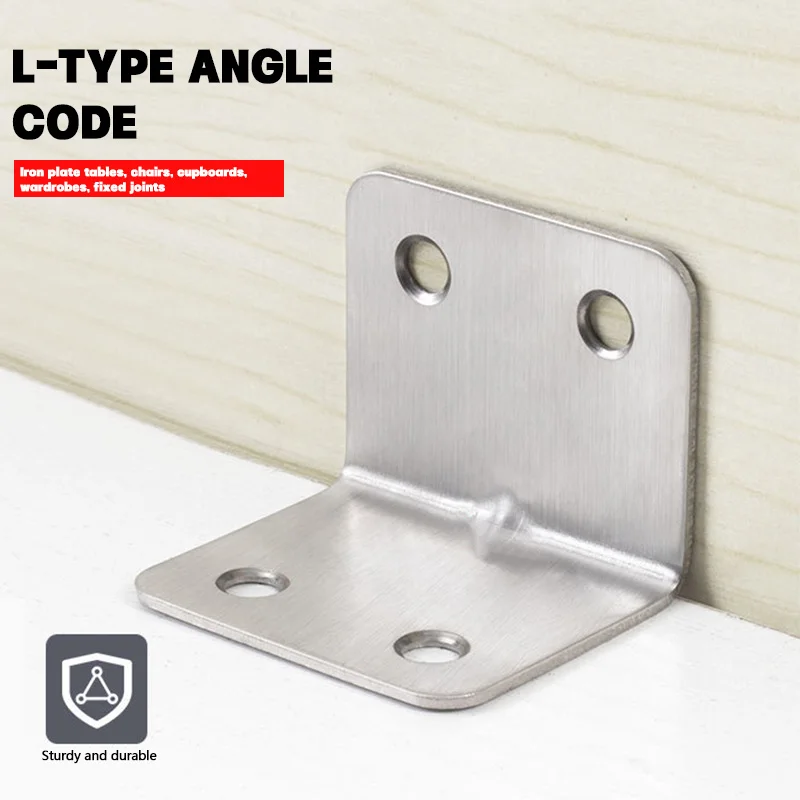 Stainless Steel Corner Bracket Right Angle Fixed Bracket Braces Drawer Shelf Detachable Corner Bracket Cabinet Accessories