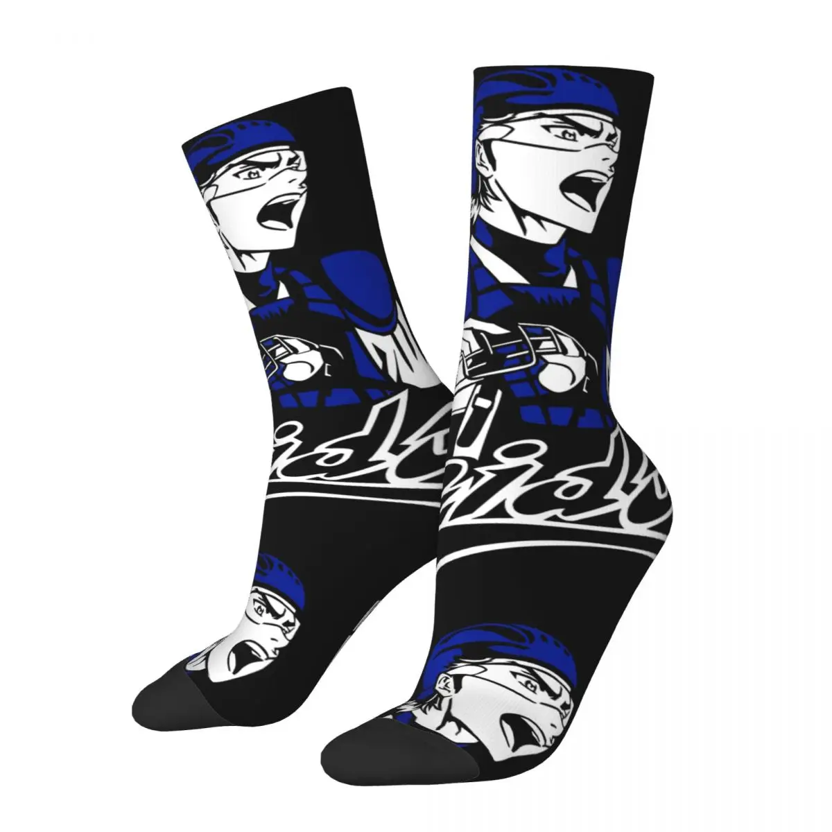 Funny Happy Men's compression Socks Kazuya Miyuki Retro Harajuku The Professional Leon Mathilda Norman Film Seamless Crew Sock