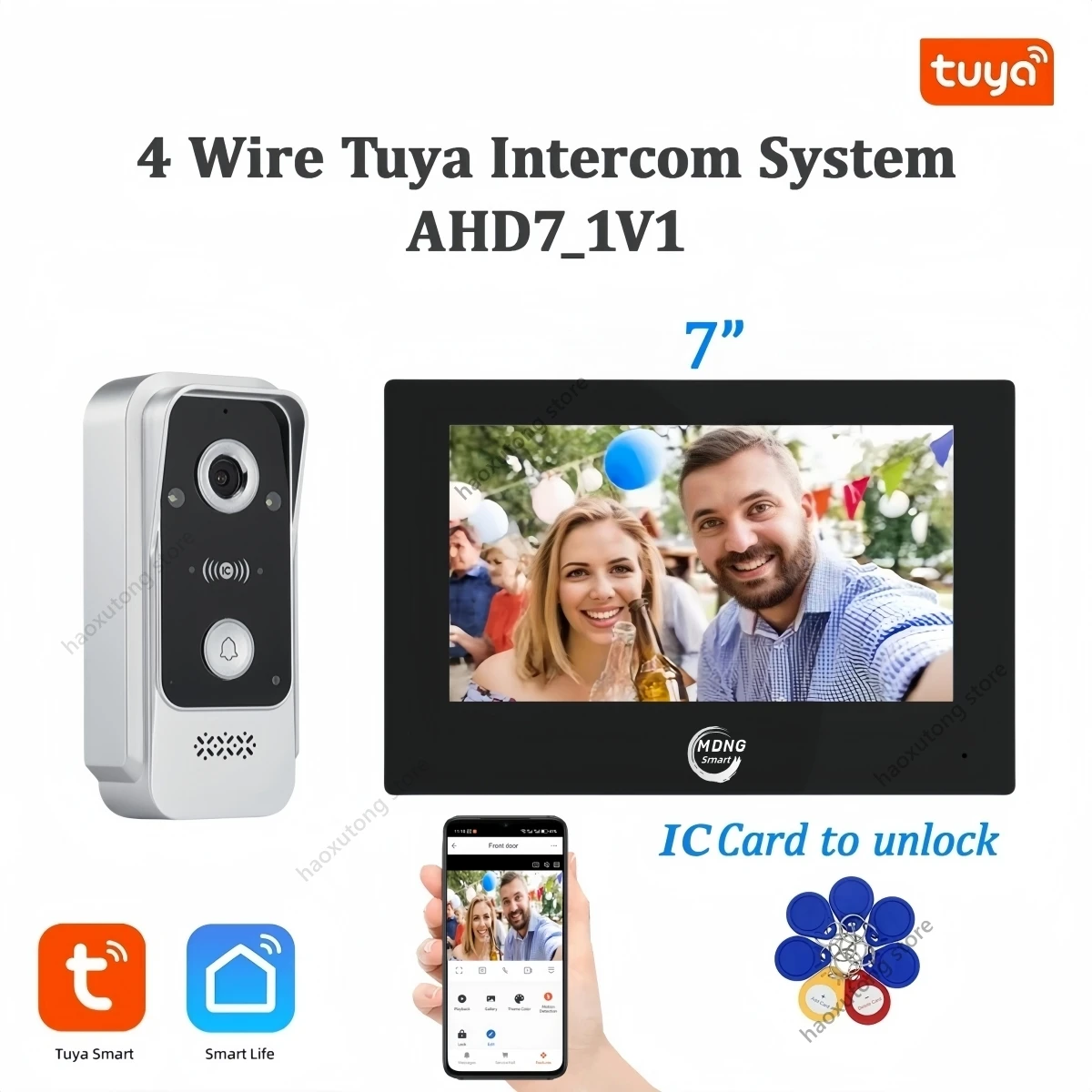 7/10 Inch AHD Tuya Smart WIFI Screen Indoor Montor IPS Full touch Screen for Home Video Intercom System