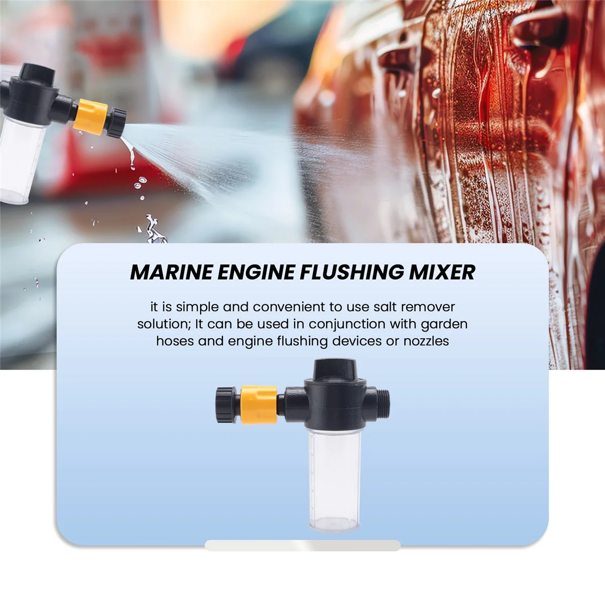 Boat Engine Flush Mixer Liquid Flow Valve Perfect to Flush Outboard and Inboard Engines Connects with Garden Hose