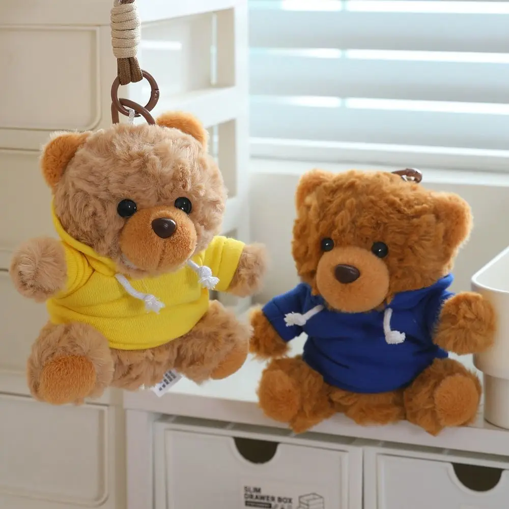 

Bag Ornaments Cartoon Hoodie Bear Pendant Anti-lost Lovely Bear KeyChain Soft Kawaii Little Bear Stuffed Car Keys Accessories