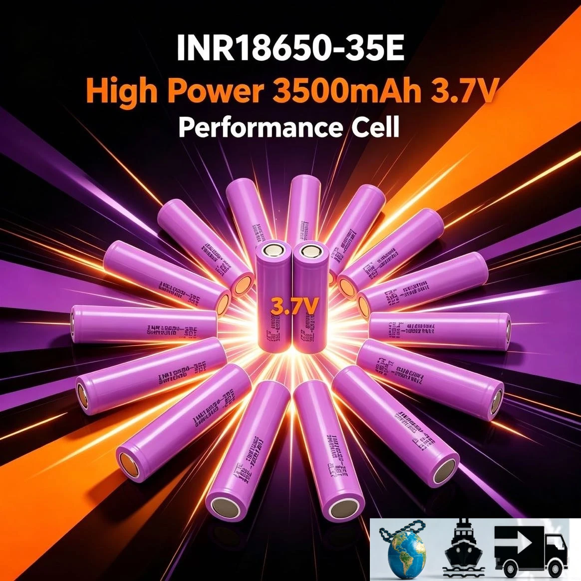 High SOC Consistency INR18650-35E 18650 Lithium Ion Cell 3.7V 3500mAh 20A Weld Ready Energy Storage Assembly Cell