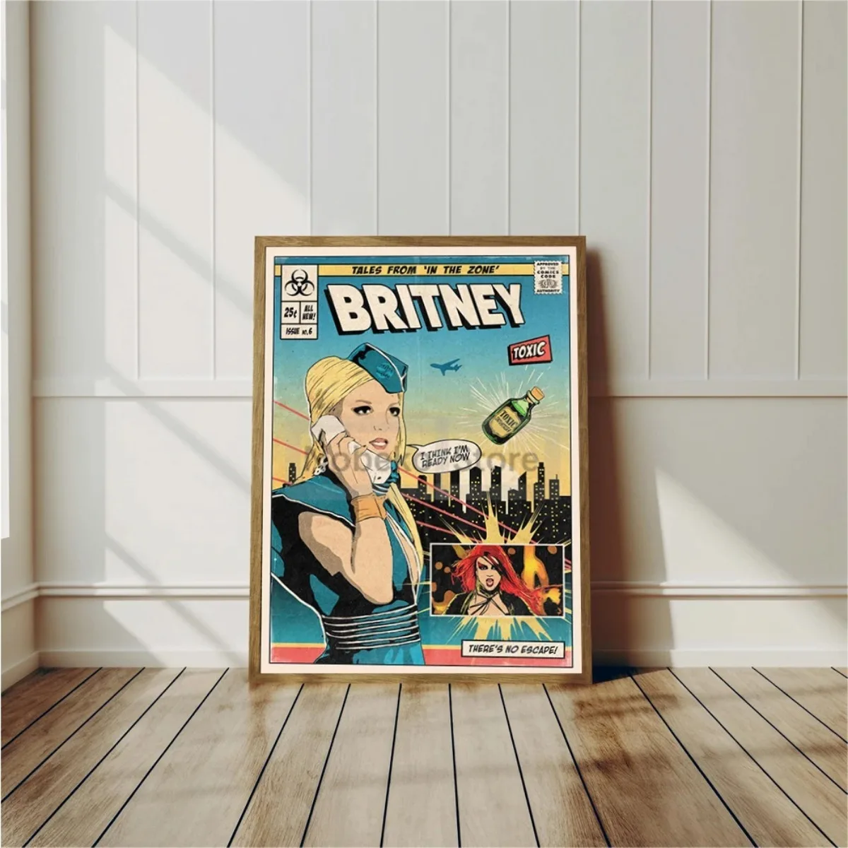 American Singer Britney Spears Album Poster Vintage Comic Style Cover Prints Canvas Painting Wall Art Home Room Music Decoration