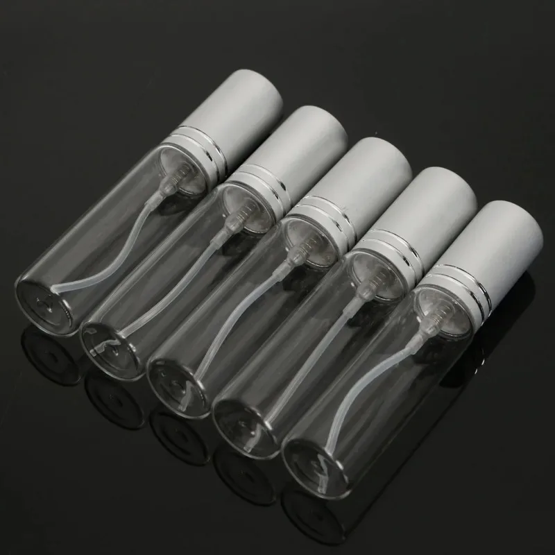 5er Pack 10ml klare Sprüh flasche kleiner leerer Glas zerstäuber Parfüm flasche Mini flüssiger Toner öl Kosmetik behälter