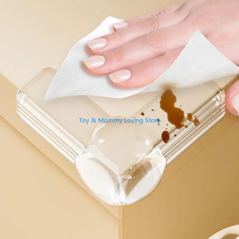 مجموعة Y1QF مكونة من 4 قطع من واقيات حواف حماية الأطفال الشفافة لخزائن الطاولات تتميز بتصميم هيكل ممتص للصدمات #5