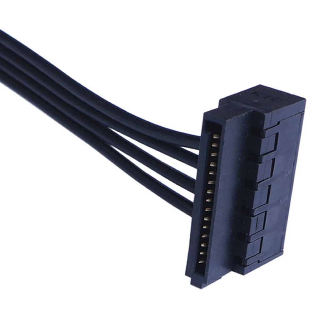 OUVU-2Pcs Мини 4-контактный двойной 15-контактный кабель питания SATA HDD Mini 4P к последовательному SSD Кабель питания с двумя жесткими дисками, 45 см/17,7 дюйма