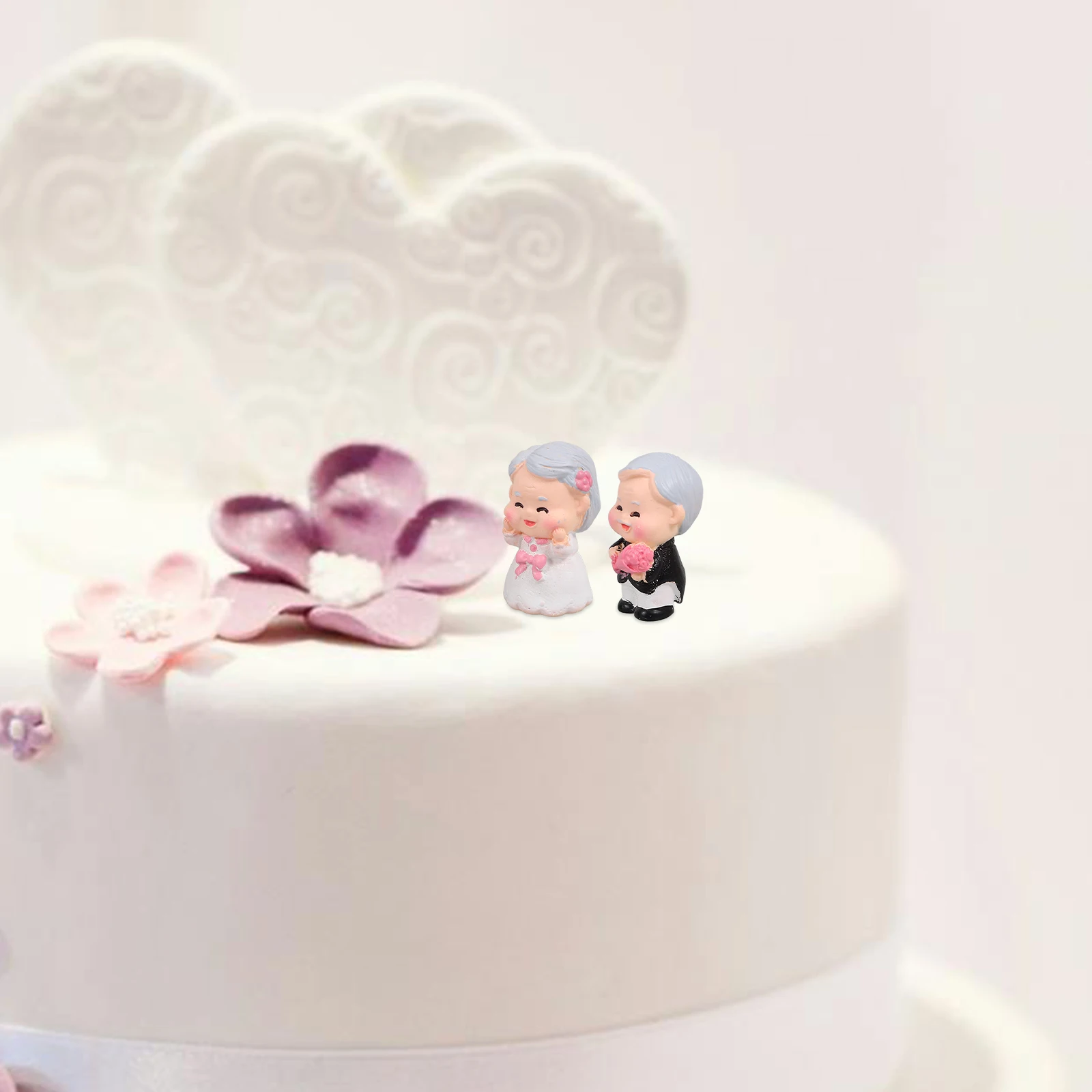 

1 set 1 Set Wedding Cake Decor Bride Groom Statues Romantic Couple Figurines Small Crafts For Home Car Decoration Valentine Gift