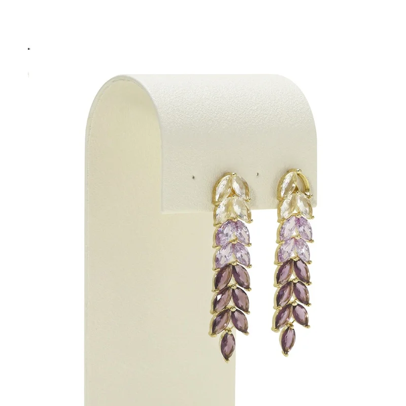 Luxury Jewelry Display Set, Textured Leather Stand & Holder for Rings Necklaces Earrings, Store Showcase Collection