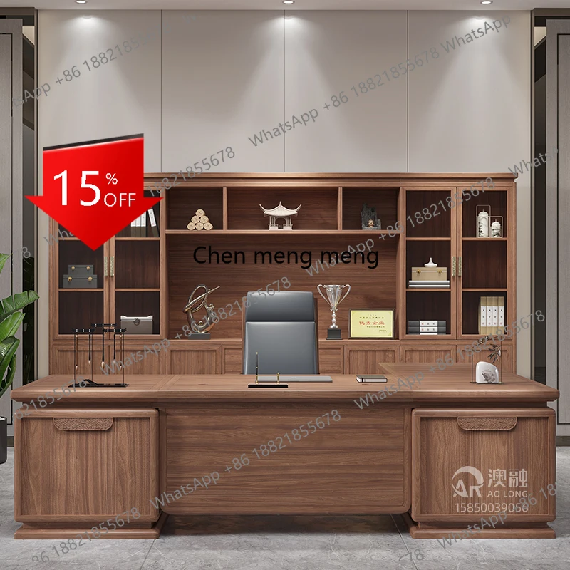 

A139 Wooden Rectangle Office Desk Large Size Room Decor Vintage Professional Office Desk Accent Mesa Ordenador Space Saving Furn