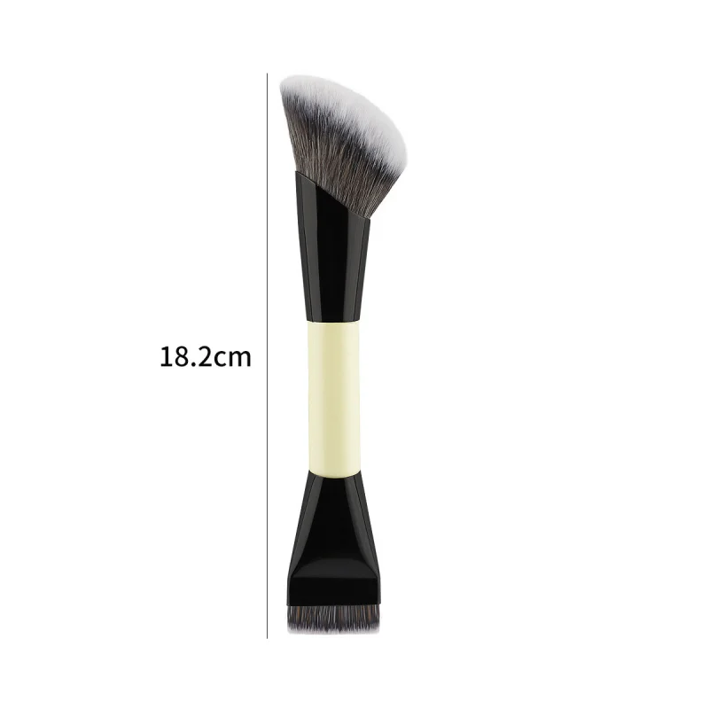 Venda quente portátil dupla escova de maquiagem fundação escova contorno escova de pó solto moldar escova multi-funcional beleza