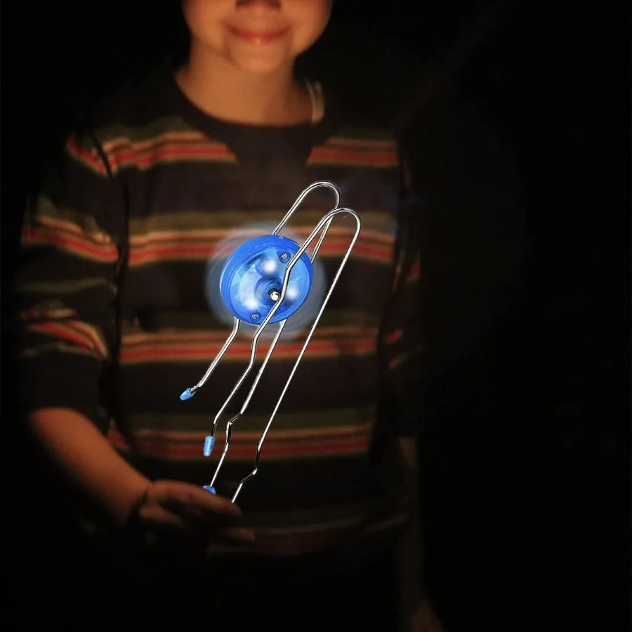 Rail magique rétro Twirler, 3 pièces, roue gyroscopique magnétique lumineuse, tour classique Yoyo sensoriel, jouets Fidget, cadeaux nostalgiques Cool F