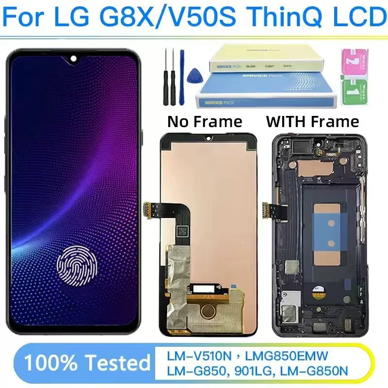 6.4 "amoled para lg g8x v50s lmg850emw LM-V510N lcd para lg g8x v50s thinq lcd digitador da tela de toque com quadro
