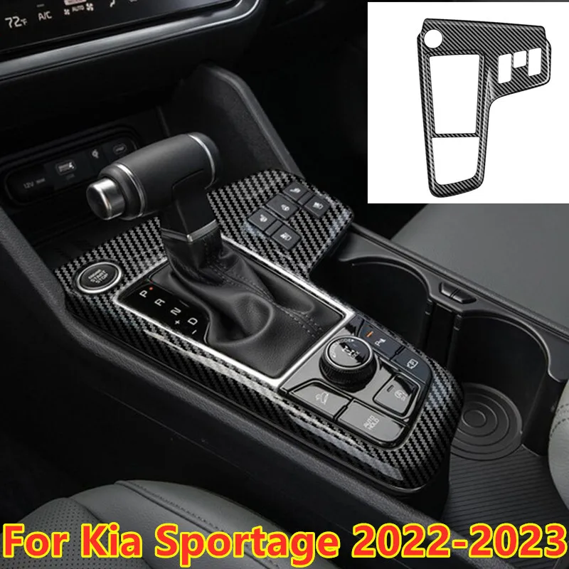 

Carbon Fiber Gear Shift Panel Cover Trim Accessories For Kia Sportage 2022-2023