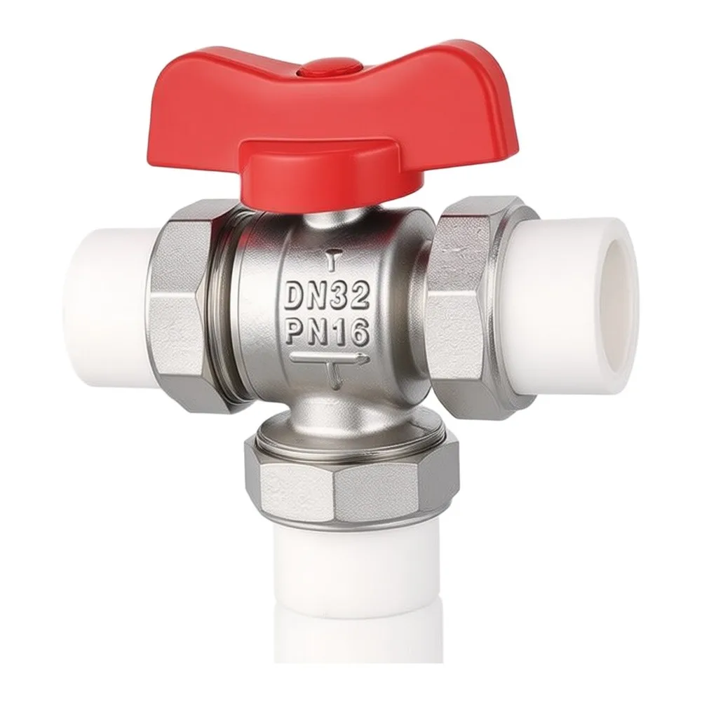  PPR Radiator Three-way Ball Valve Regulating Valve DN25/DN32 Radiator Thermostatic Valve For Water Pipe Systems Valve