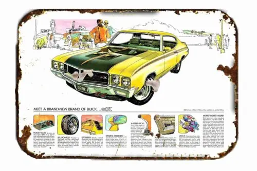 1970 442 Old Gtx  Vintage Advertising  All Metal Tin Sign  8 x 12