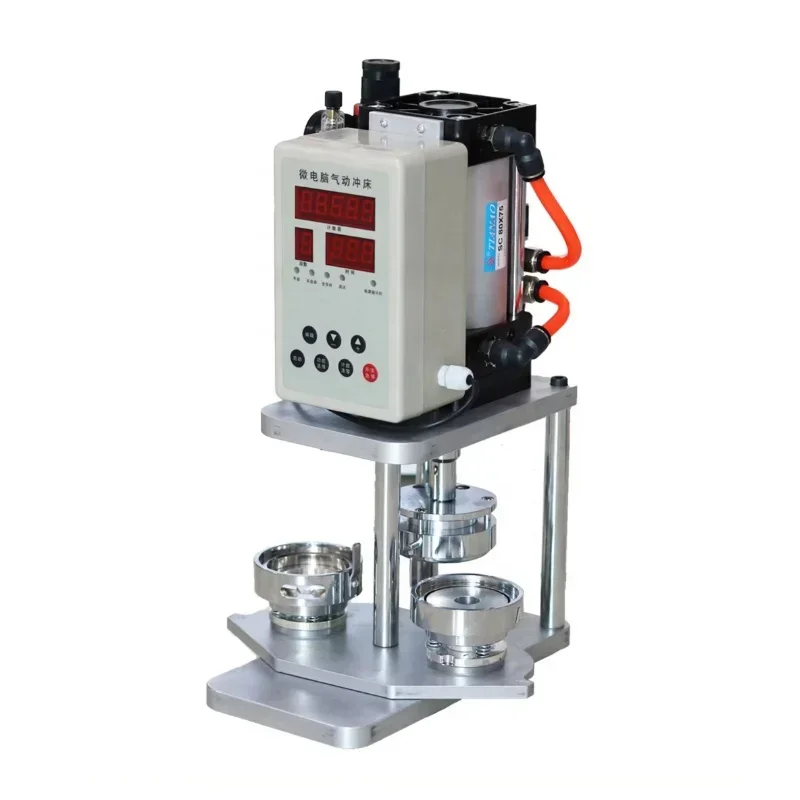 Latest High Quality Pneumatic Rotary Button Badge Making Machine Automatic Pin Badge Maker