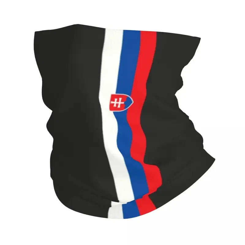 Slovakia Stripe Flag Bandana Neck Warmer Women Men Winter Ski Hiking Scarf Gaiter Face Cover