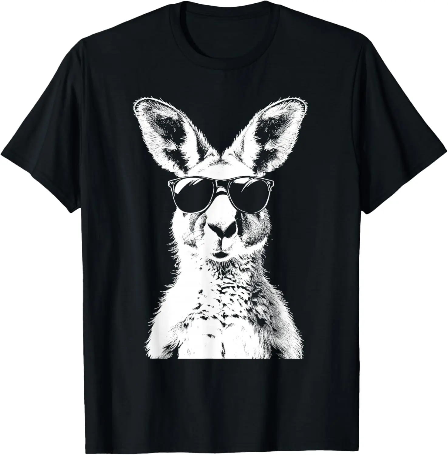 

Кенгуру в солнцезащитных очках с забавным рисунком животных, крутая рубашка в стиле ретро в хипстерском стиле для путешествий