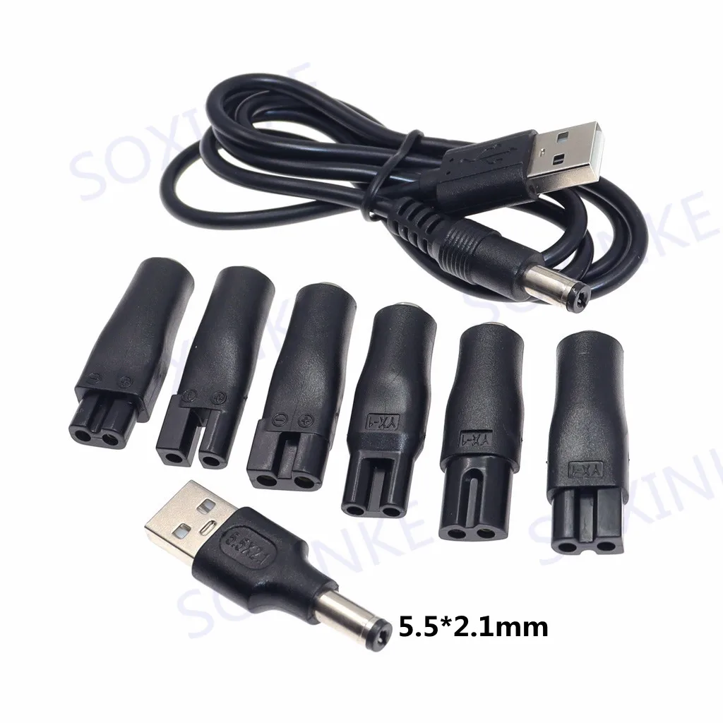 

8 PCS Power Cord 5V Replacement Charger USB Adapter Suitable for All Kinds of Electric Hair Clippers