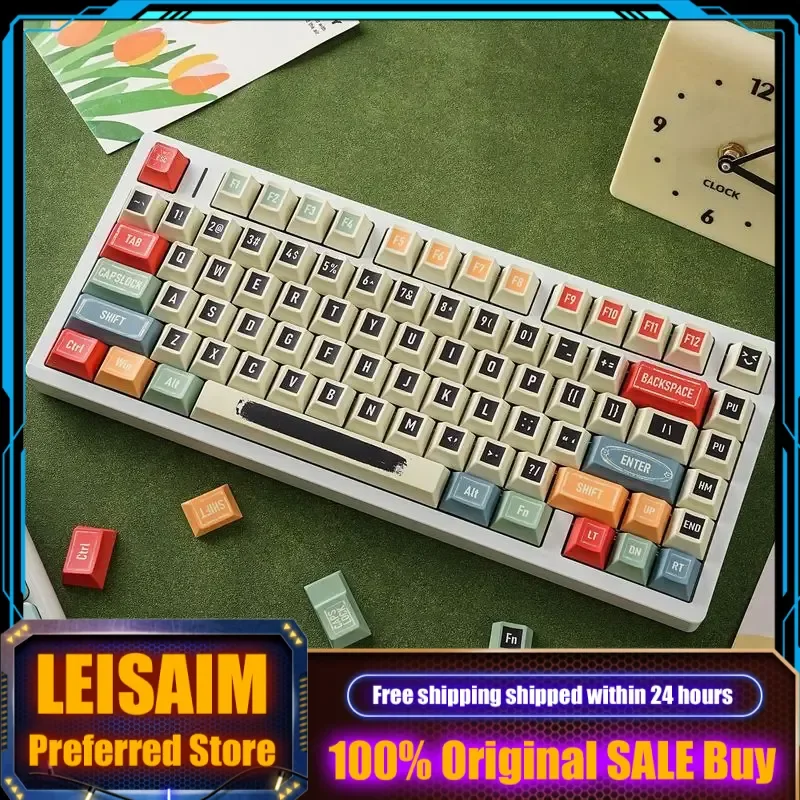

Retro PBT Mechanical Keyboard Keycaps Cherry Dye-Sublimation Custom Set Language Options - German French Korean Spanish English
