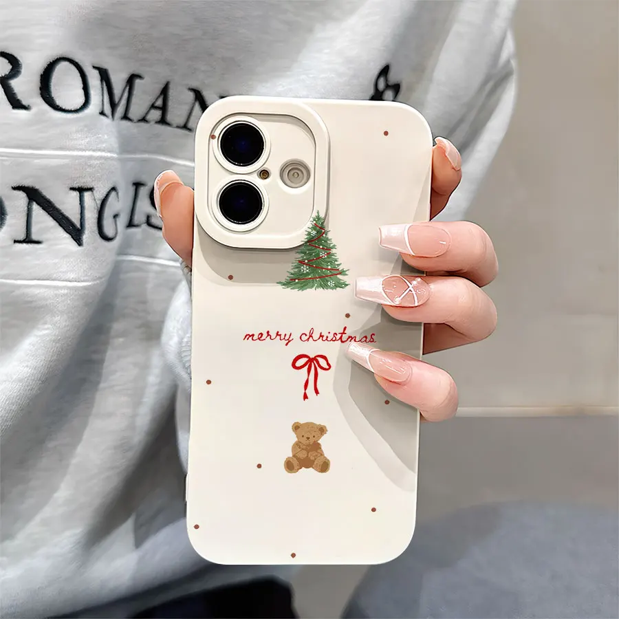 인스타그램에 어울리는 크리스마스 곰 패턴 아이폰 17부터 11 프로 맥스 플러스까지의 폰 케이스