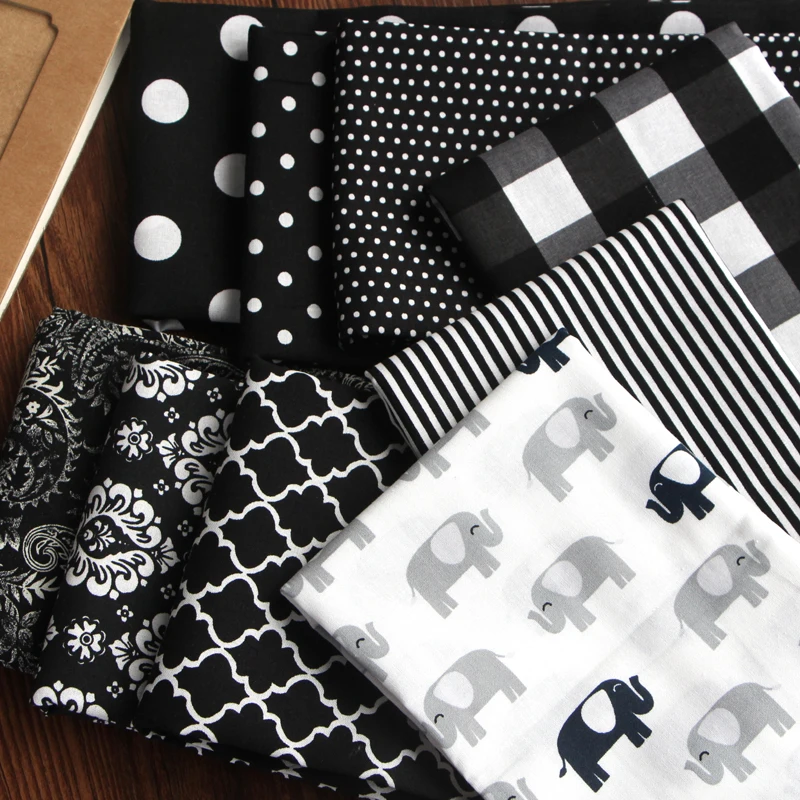 Black accessories 90*110cm Christmas Polyester Cotton Fabric DIY Bedding Sewing Cloth Home Decoration