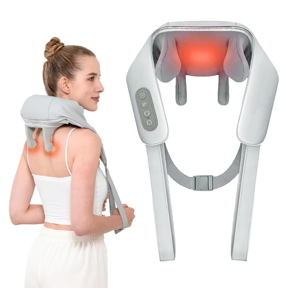 Akupressur-Massageball für Nacken und Rücken, hochwertige Massage für Nacken, Rücken, Schultern und Beine – ein tragbares Massagegerät, geeignet für Zuhause und Büro – ein ideales Geschenk. Graues