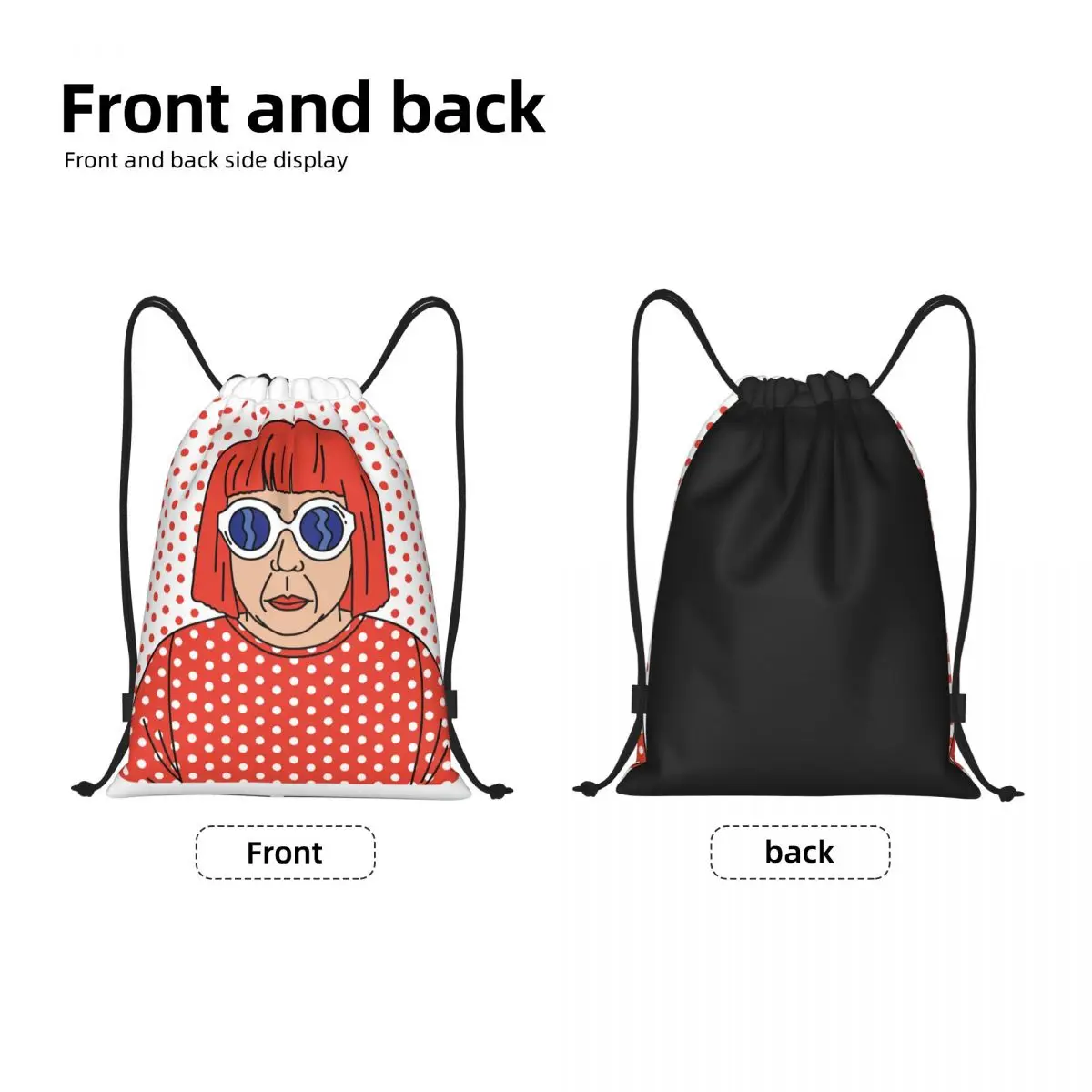 Custom Crazy Design Yayoi Kusama Anime Drawstring Bag for Training Yoga Backpacks Women Men Polka Pop Sports Gym Sackpack