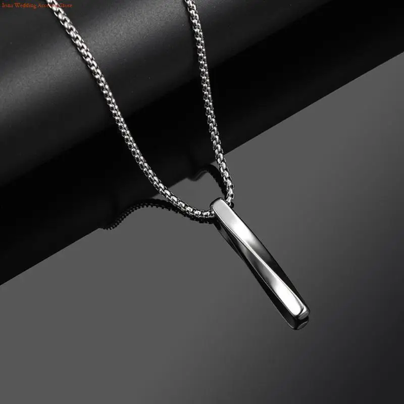 G92D Vertical Bar Pendant Necklace for Friends Stainless Steel Chain Necklace