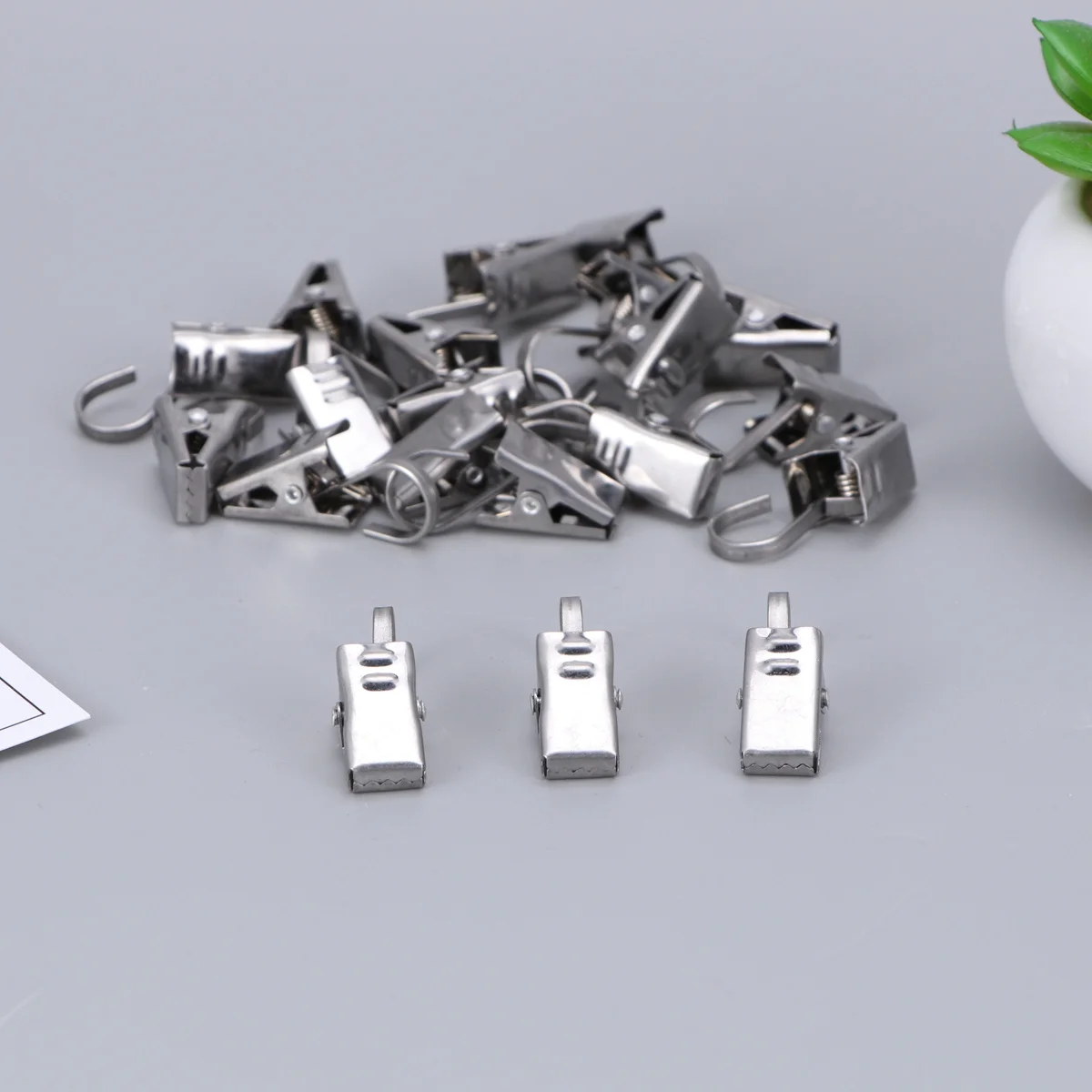 

20Pcs Drapery Curtain Clips Hook Heavy Duty Spring Tension Plated Steel Curtain Rod Rings for Hanging Curtains Drapery Ring with