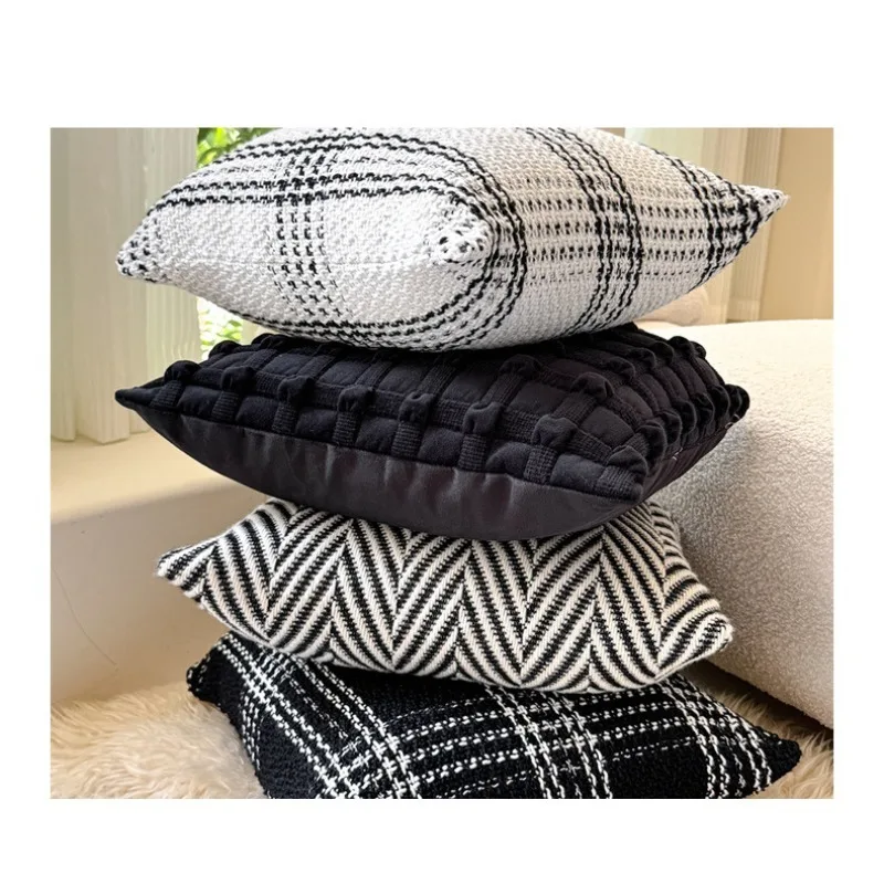 Retro Minimalist Throw Pillow Cover Art Line Pattern Black Trim Decorative Cushion Case for Sofa Living Room Home Decor