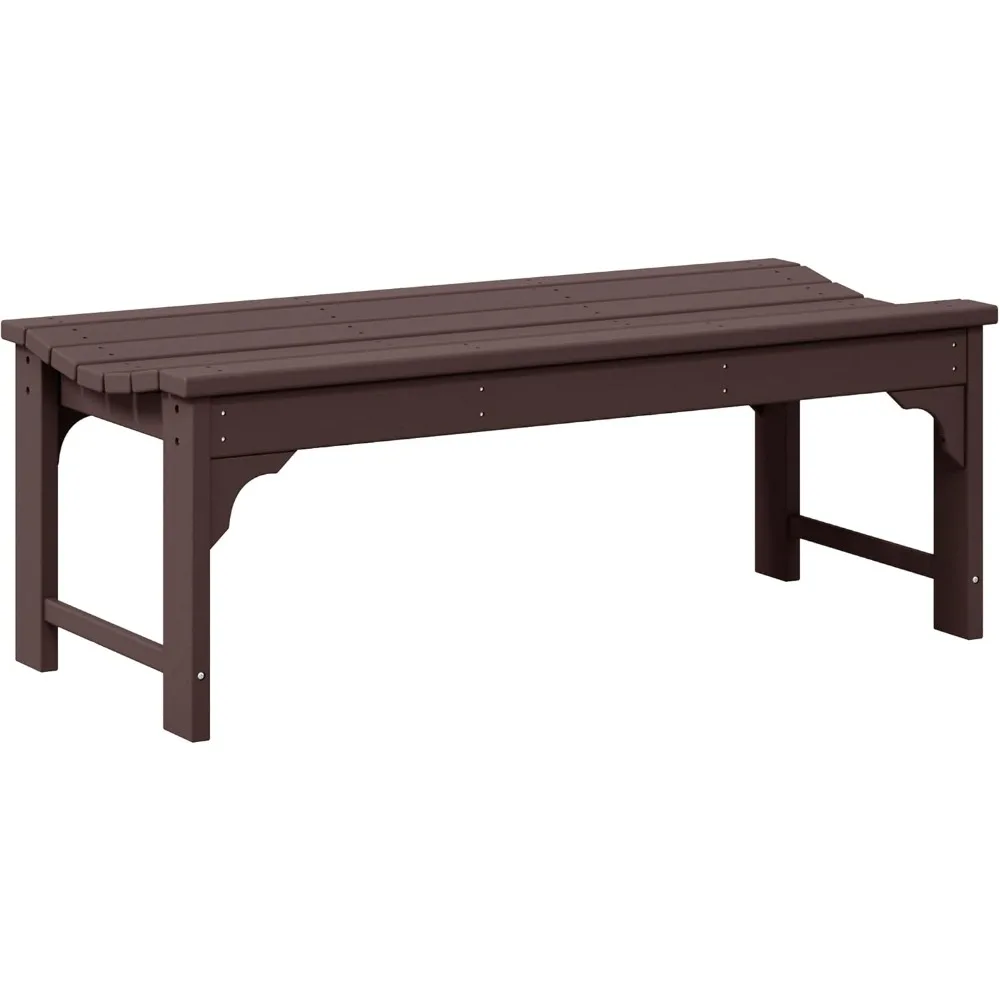 

Malibu 48" Backless Outdoor Bench – All-Weather Polywood, Patio & Garden Bench, Heavy-Duty Recycled Plastic"​