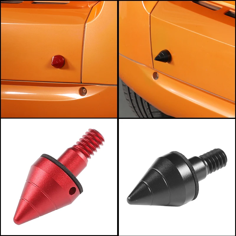 1Pc Rear Bumper Anti-Crash Spike Guard For Smart Fortwo 451 2009-2014 Sharp Head Black Alloy Tow Hook Mount