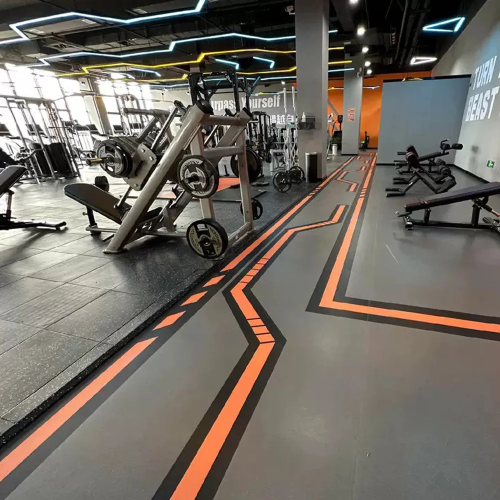 Beable Custom Pattern Logo Indoor PVC Mat Gym Flooring Shock-Absorbing Wear-Resistant