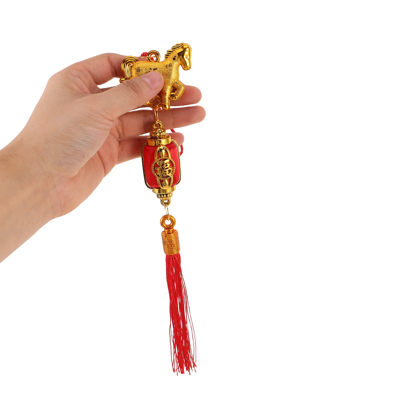 

6Pcs Chinese New Year Horse Pendants Unique Bonsai Inspired Decorative Hanging Ornaments for Living Room Workspace Lunar New